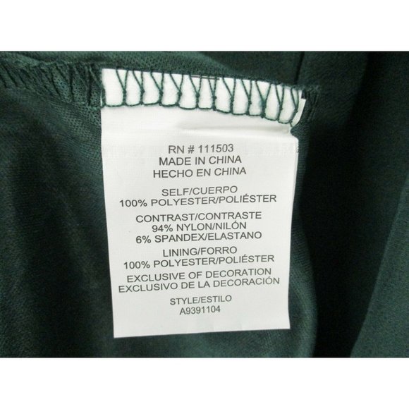 As U Wish Tunic Womens Extra Large Green Lace 1/2 Sleeve Stretch V-Neck NWT - Picture 9 of 10